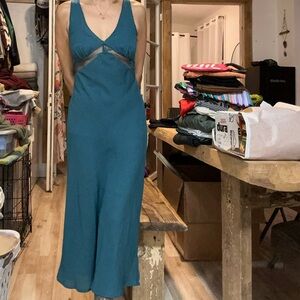 Elegant Teal Sleeveless Dress
